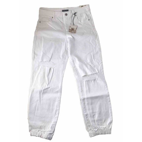 Sincerely Jules White Denim Distressed Stretch Jogger Pants Jeans NWT Size 9/29 - Picture 10 of 15